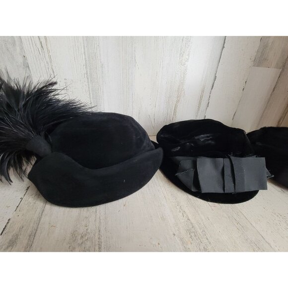 Fancy black hat woman's vintage style Halloween costume set - Picture 3 of 8